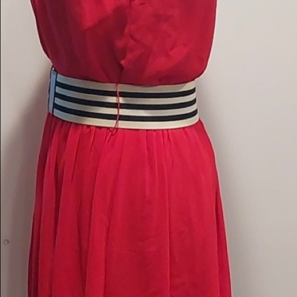 BCX sleeveless red belted chiffon dress  Size XL - Picture 6 of 7